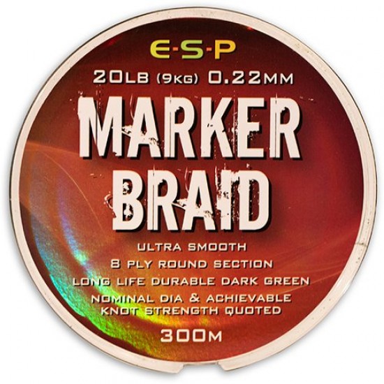 Леска плетеная для маркера ESP MARKER Braid 0,22mm 20lb Dark Green 300m