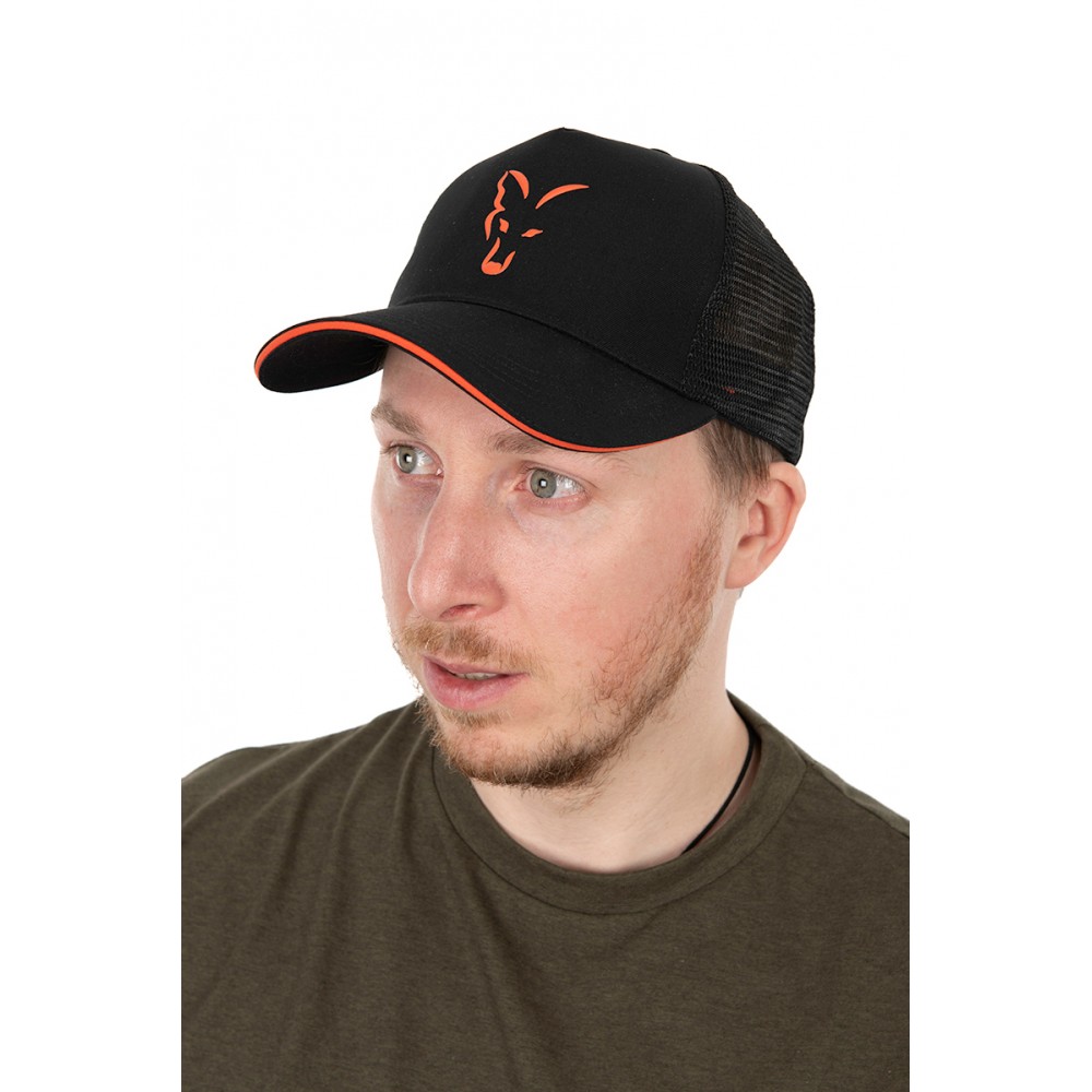 Бейсболка FOX Collection Trucker Cap Black & Orange купить с доставкой в  Москве и России — рыболовный интернет-магазин BLACK FISH