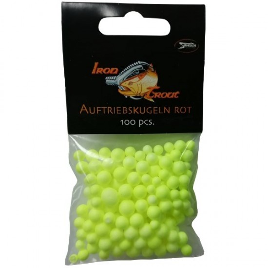 Шарики плавающие IRON TROUT Buoyancy Ball 6-10mm Yellow 100шт