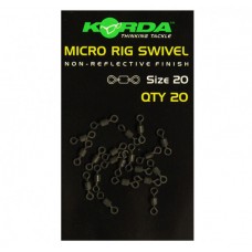 Микро вертлюги Korda Micro Rig Swivel №20 20шт.