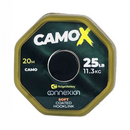 Поводковый материал в оболочке Ridge Monkey Connexion CamoX Soft Coated Hooklink