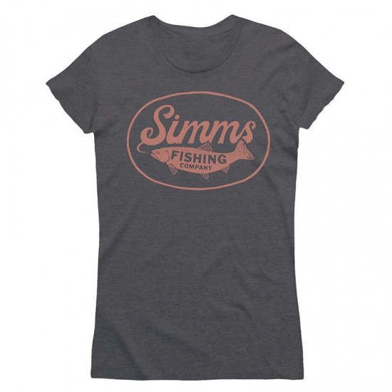 Футболка женская Simms Women's Trout Wander T-Shirt - Charcoal Heather