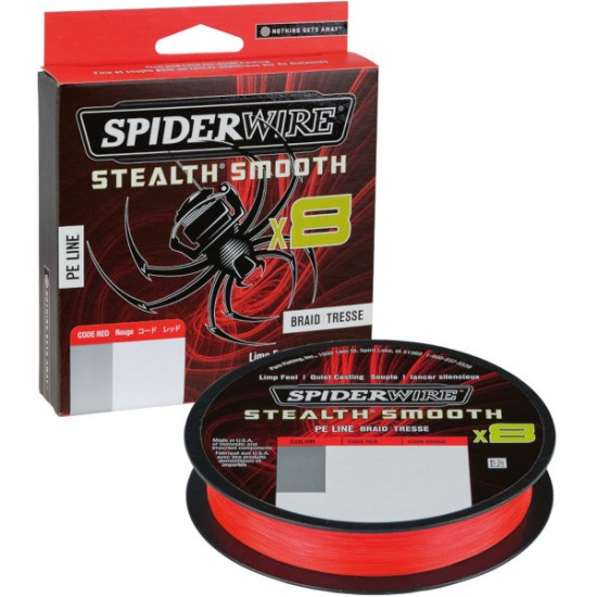 Леска плетеная SPIDER WIRE STEALTH SMOOTH X8 PE BRAID 150m CODE RED